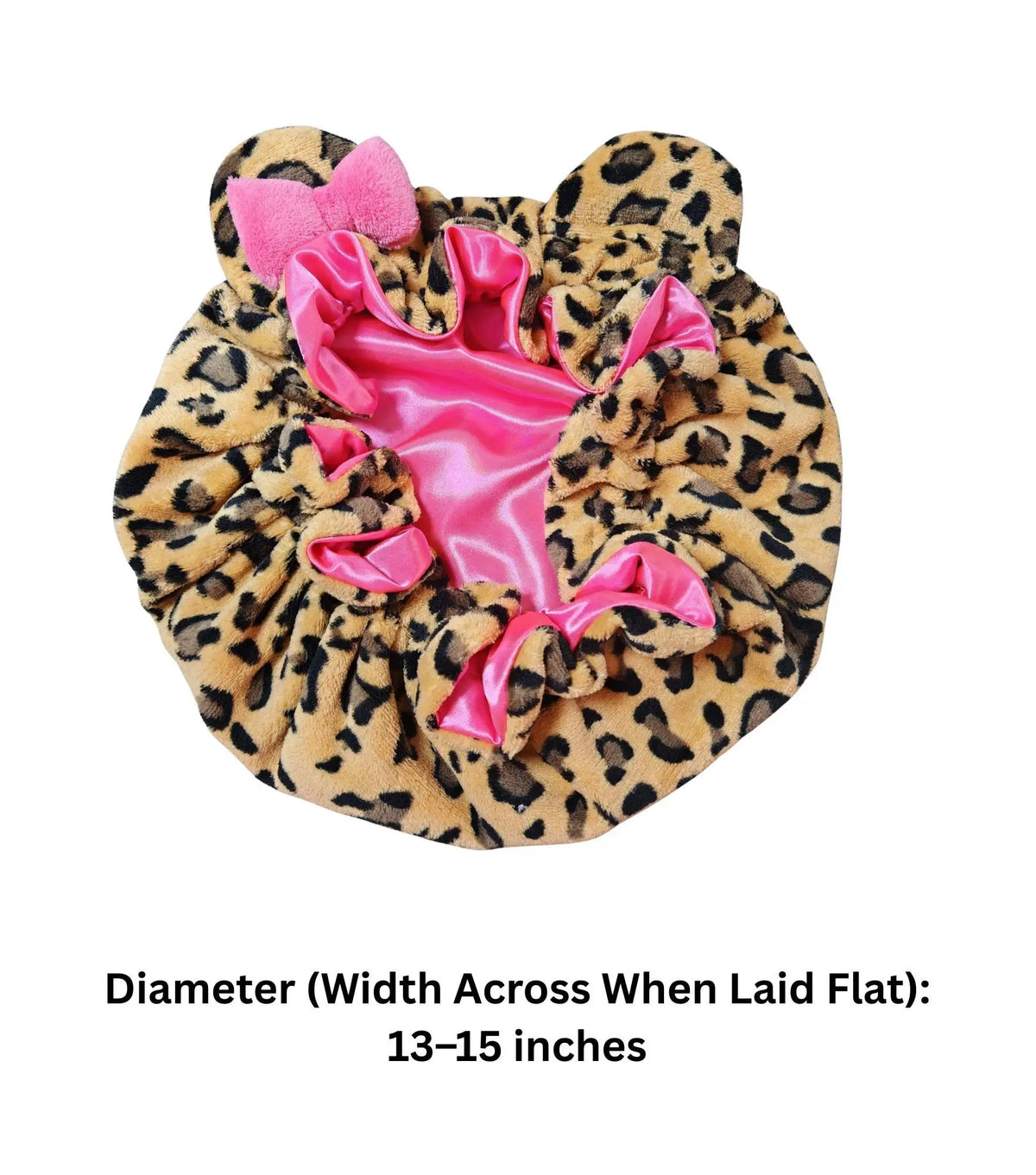 Leopard Teddy Satin-Lined Sleep Bonnet